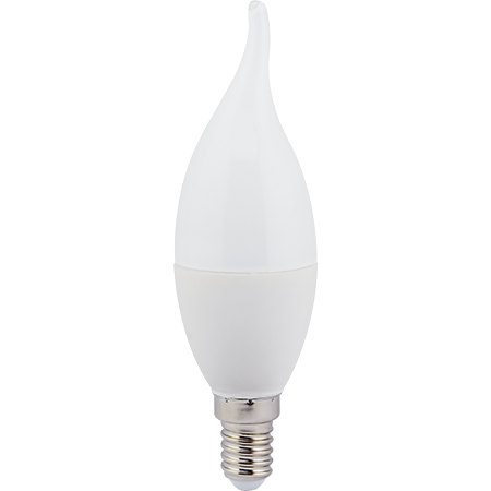 Лампа светодиодная Ecola candle   LED Premium  7,0W 220V E14 4000K свеча на ветру (композит) 130x37