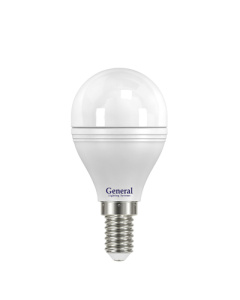 Лампа светодиодная LED GENERAL GLDEN-G45F-6-230-E14-6500 89x45 625600