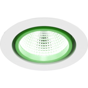 Светильник встраиваемый LUG LUGSTAR PREMIUM LED, 13W, 1245lm, 4000K, 36°, Ra80, Ø192x117мм, IP20, белый/зеленый 030241.5L02.326