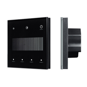 INTELLIGENT ARLIGHT Сенсорная панель SMART-DALI-301-11-1G-4SC-DT6 Черная (230V, встраиваемая, 2.4G) (IARL, IP20 Пластик, 5 лет)