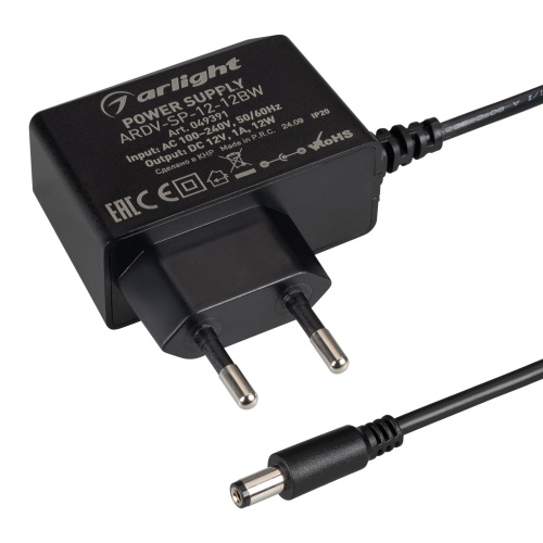 Блок питания ARDV-SP-12-12BW (12V, 1A, 12W) (Arlight, Адаптер, 5 лет)