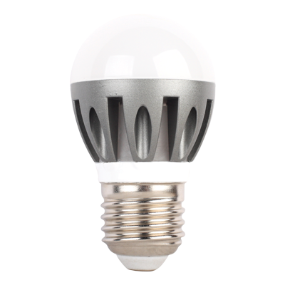 Лампа светодиодная Ecola Light Globe LED 4,1W G45 220V E27 2700K шар алюм, радиатор 82x45