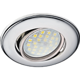  Ecola MR16 DH03 GU5.3 Светильник встр. поворотный выпуклый (скрытый крепеж лампы) Хром 25x88