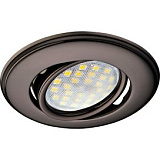  Ecola MR16 DH03 GU5.3 Светильник встр. поворотный выпуклый (скрытый крепеж лампы) Черный Хром 25x88