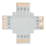 Ecola LED strip connector гибкая соед. плата X для зажимного разъема 4-х конт. 10 mm уп. 5 шт.