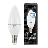 Лампа светодиодная LED 7вт,230в,Е14,белый,step dim,свеча Gauss