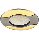  Ecola MR16 HL029 GU5.3 Светильник встр. литой Волна (скрытый крепеж лампы) Черный Хром/Золото 22x82