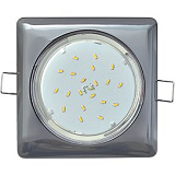 Ecola GX53 H4 Square светильник квадратный без рефл. Черный хром 107x41