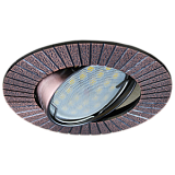  Ecola MR16 DL119 GU5.3 Светильник встр. литой поворотный Рифленые лучи Черненая Медь 25x91