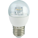 Лампа светодиодная Ecola globe   LED Premium  7,0W G45 220V  E27 4000K прозрачный шар с линзой (композит) 84x45