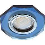  Ecola MR16 DL1652 GU5.3 Glass Стекло 8-угольник с прямыми гранями Голубой / Хром 25x90
