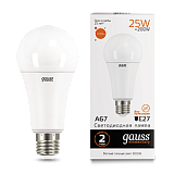 Лампа светодиодная  LED 25вт 230в,Е27,теплый, A67 Gauss Elementary