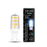Лампа Gauss LED G9 AC185-265V 3W 300lm 4100K 1/20/200 диммируемая