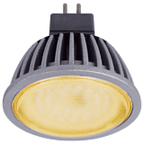 Лампа светодиодная Ecola MR16   LED  5,4W 220V GU5.3 золотистая прозрачное стекло (ребристый алюм. радиатор) 47x50