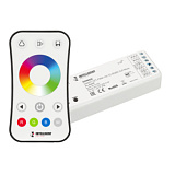 INTELLIGENT ARLIGHT Диммер SMART-SET-PWM-104-52-RGBW-SUF White (12-24V, 4x4A, ПДУ RING 10кн, 2.4G) (IARL, IP20 Пластик, 