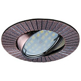  Ecola MR16 DL119 GU5.3 Светильник встр. литой поворотный Рифленые лучи Черненая Медь 25x91