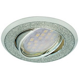  Ecola MR16 DL39 GU5.3 Светильник встр. литой поворотный Круг под стеклом Серебряный блеск/Хром 23x88