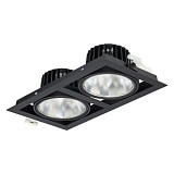 Двойной встраиваемый карданный светильник серии Accent Gridlight GD302B LED17S/PW9 PSE-E MB-MB I BK