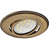  Ecola MR16 DH03 GU5.3 Светильник встр. поворотный выпуклый (скрытый крепеж лампы) Бронза 25x88