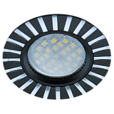  Ecola MR16 DL3183 GU5.3 Светильник встр. литой (скрытый крепеж лампы) Черный/Алюм Полоски по кругу 23x78