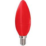 Лампа светодиодная Ecola candle   LED color  6,0W 220V E14 Red свеча Красная матовая колба 103x37