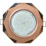  Ecola GX53 H4 Glass Стекло 8-угольник с прямыми гранями черненая медь - янтарь 38x133