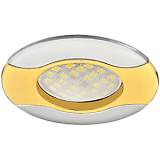  Ecola MR16 HL029 GU5.3 Светильник встр. литой Волна (скрытый крепеж лампы) Золото/Хром 22x82