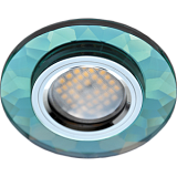  Ecola MR16 DL1654 GU5.3 Glass Стекло Круг граненый Изумруд / Хром 25x90