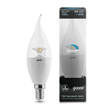 Лампа светодиодная Лампа Gauss LED Candle Tailed-dim Crystal Clear E14 6W 4100K диммируемая 1/10/50