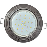  Ecola GX53 H4 светильник встраив. без рефл. "2 круга" Черный хром 43x115