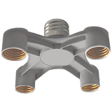 Ecola base Переходник с цоколя E40 на 4хE27 Широкий Серебряный