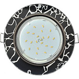  Ecola GX53 H4 Glass Стекло Круг хром - хром на черном 38x126