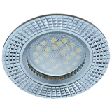  Ecola MR16 DL3182 GU5.3 Светильник встр. литой (скрытый крепеж лампы) матовый Хром/Алюм Рифленые Реснички по кругу 23x78