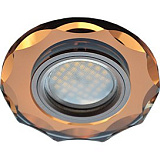  Ecola MR16 DL1653 GU5.3 Glass Стекло Круг с вогнутыми гранями Янтарь / Черненая медь 25x90