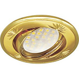  Ecola MR16 DL21 GU5.3 Светильник встр. литой поворотный искр.гравир. Четыре цветка Сатин-Золото/Золото 23x84