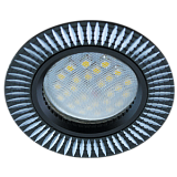  Ecola MR16 DL3182 GU5.3 Светильник встр. литой (скрытый крепеж лампы) Черный/Алюм Рифленые Реснички по кругу 23x78