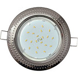  Ecola GX53 H4 светильник встраив. без рефл. "Чеканка" Черненый хром 43x115