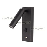 Светильник SP-BED-CHARGE-S60x125-3W Warm3000 (BK, 20 deg, 230V) (Arlight, IP20 Металл, 3 года)