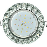  Ecola GX53 H4 Glass Круг с крупными стразами Конус/фон зерк./центр.часть хром 52x120