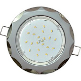  Ecola GX53 H4 светильник встраив. без рефл. "Звезда" серебро-черный хром 38x116