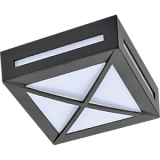 Ecola GX53 LED 3083W светильник накладной IP65 матовый Квадрат с решеткой металл. 1*GX53 Черный 136x136x55