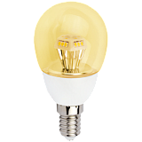 Лампа светодиодная Ecola globe   LED  4,2W G45 220V E14 золотистый прозрачный шар искристая пирамида (композит) 90x45