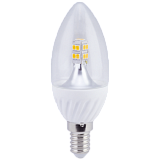 Лампа светодиодная Ecola candle   LED  4,0W 220V E14 2700K 320° прозрачная свеча искристая точка (керамика) 98х37