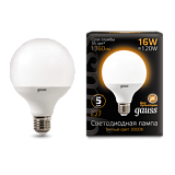 Лампа светодиодная Led G95 E27 16Вт 3000К Gauss 105102116