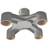 Ecola base Переходник с цоколя E40 на 4хE27 Широкий Серебряный