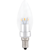 Лампа светодиодная Ecola candle   LED  3,3W 220V E14 2700K прозрачная свеча искристый трилистник (металл. радиатор) 110x35