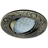  Ecola MR16 DL114 GU5.3 Светильник встр.литой поворотный Лианы Черненая Бронза 25x90