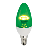 Лампа светодиодная Ecola candle   LED color 3,0W 220V E14  Green Зеленая прозрачная свеча искристая пирамида  98x36