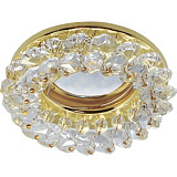  Ecola MR16 CD4141 GU5.3 Светильник встр. круглый с хрусталиками Прозрачный/Золото 50x90