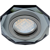  Ecola MR16 DL1652 GU5.3 Glass Стекло 8-угольник с прямыми гранями Черный / Черный хром 25x90
